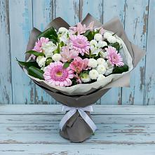 Букет цветов из:  Герберы, Альстромерии и Хризантемы в Яранске