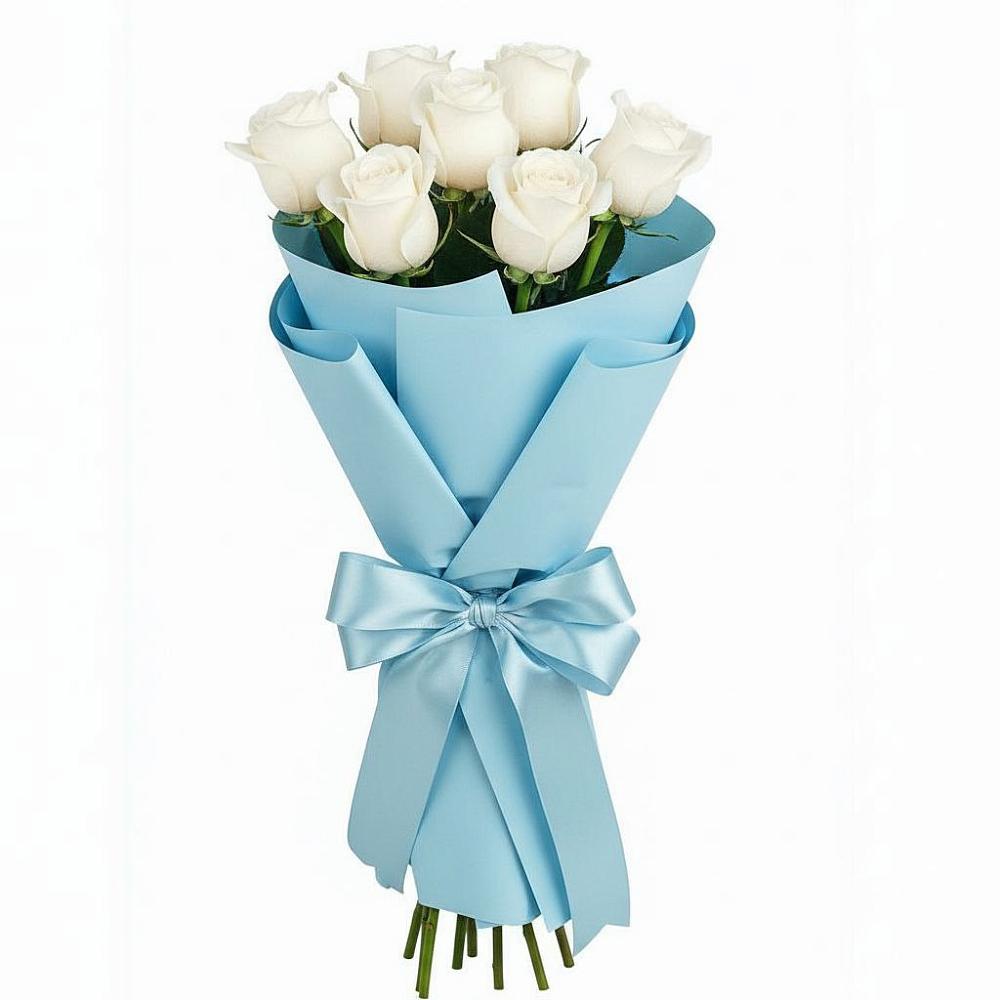 Букет 7 белых роз Проуд в Яранске