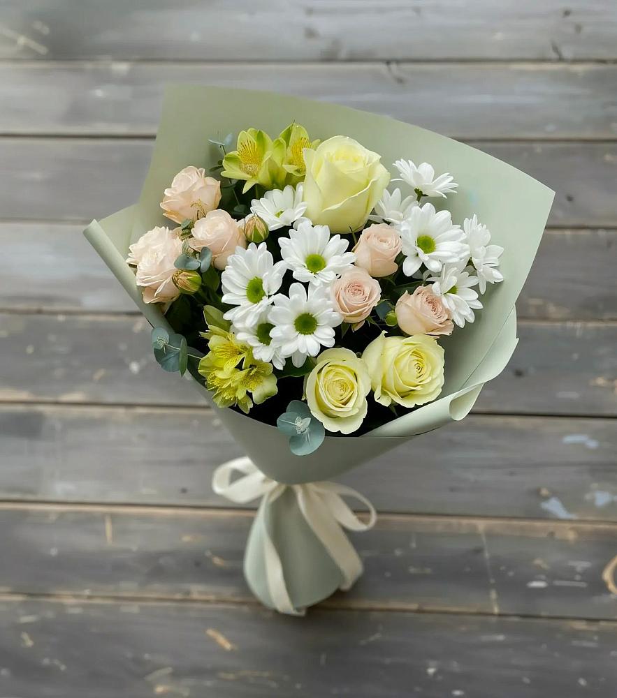 Букет цветов из: Альстромерии, Розы и Хризантемы в Яранске