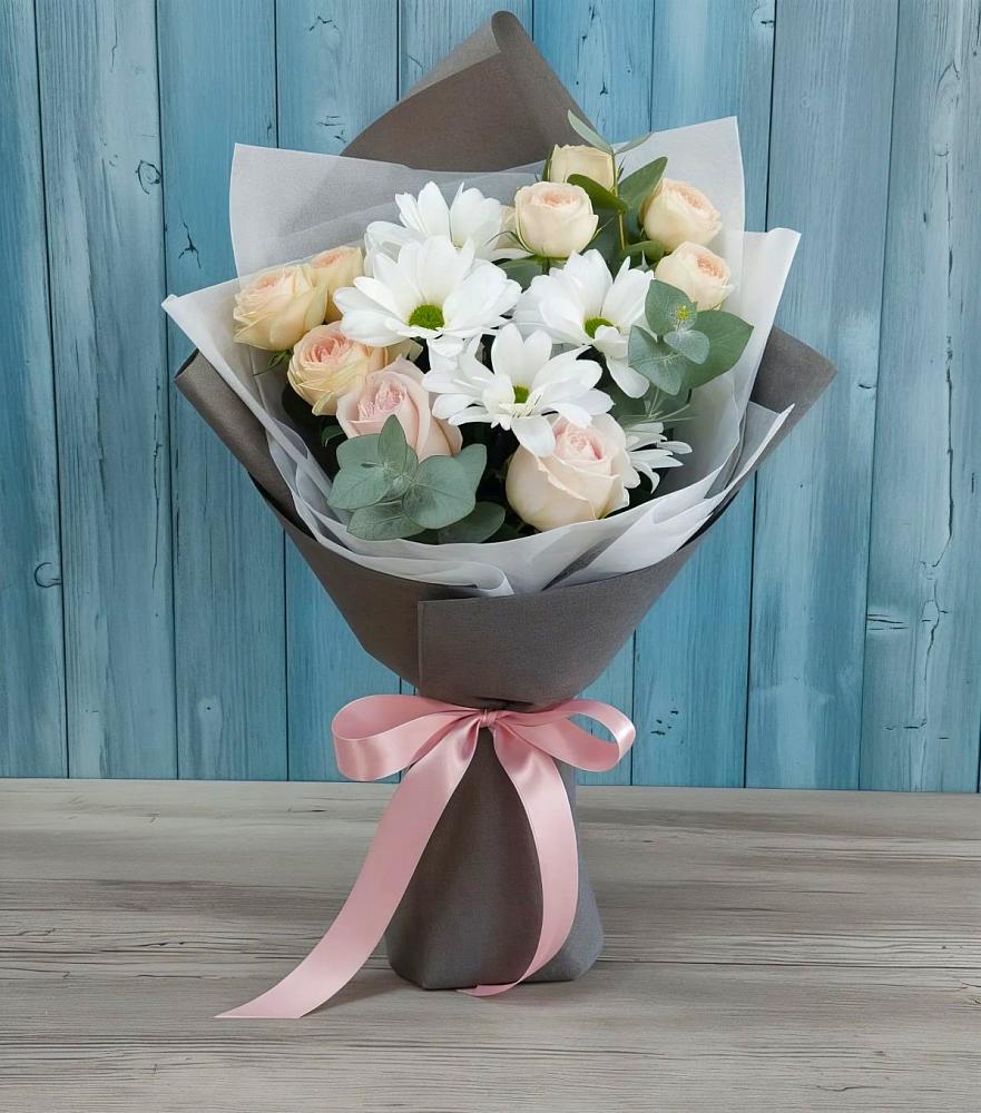 Букет цветов из: Хризантемы и Розы в Яранске