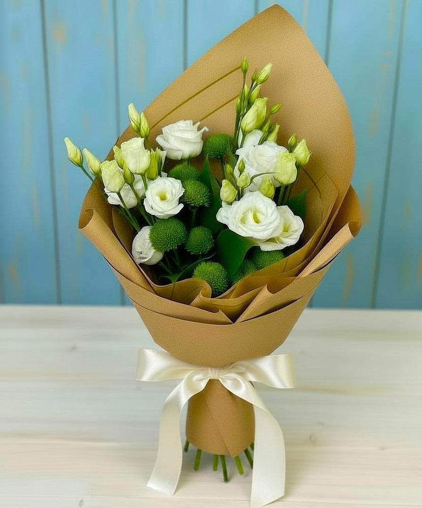 Букет цветов из: Хризантемы и Лизиантусы в Яранске