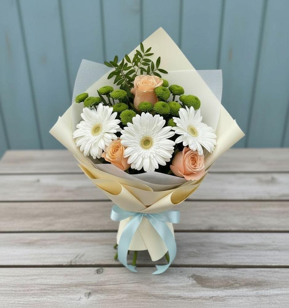 Букет цветов из: Герберы, Розы и Хризантемы в Яранске