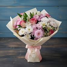 Букет цветов из:  Хризантемы, Альстромерии и Розы #REPLACE_PRED# Яранске