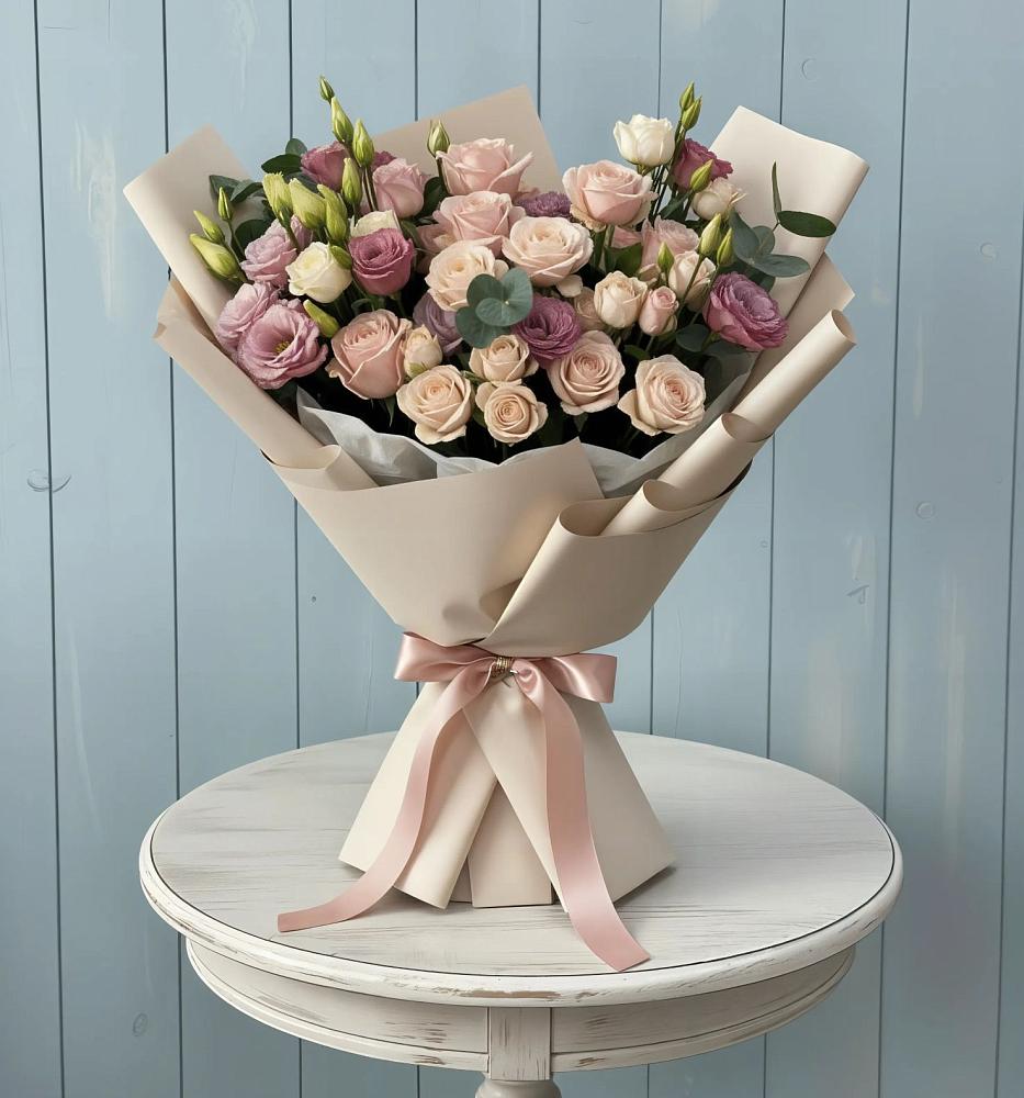 Букет цветов из: Розы и Лизиантусы в Яранске