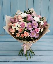 Букет цветов из:  Хризантемы, Розы и Альстромерии #REPLACE_PRED# Яранске