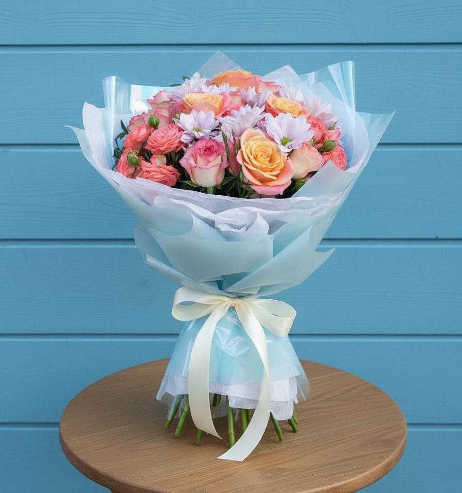 Букет цветов из: Хризантемы и Розы в Яранске