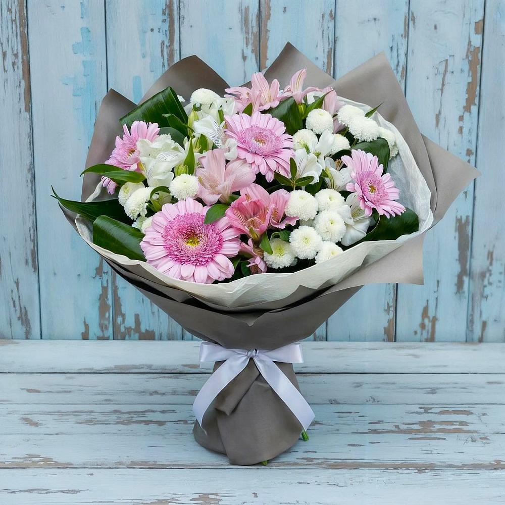 Букет цветов из: Герберы, Альстромерии и Хризантемы в Яранске