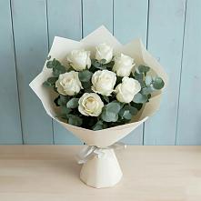 Букет Белые розы в Эвкалипте #REPLACE_PRED# Яранске